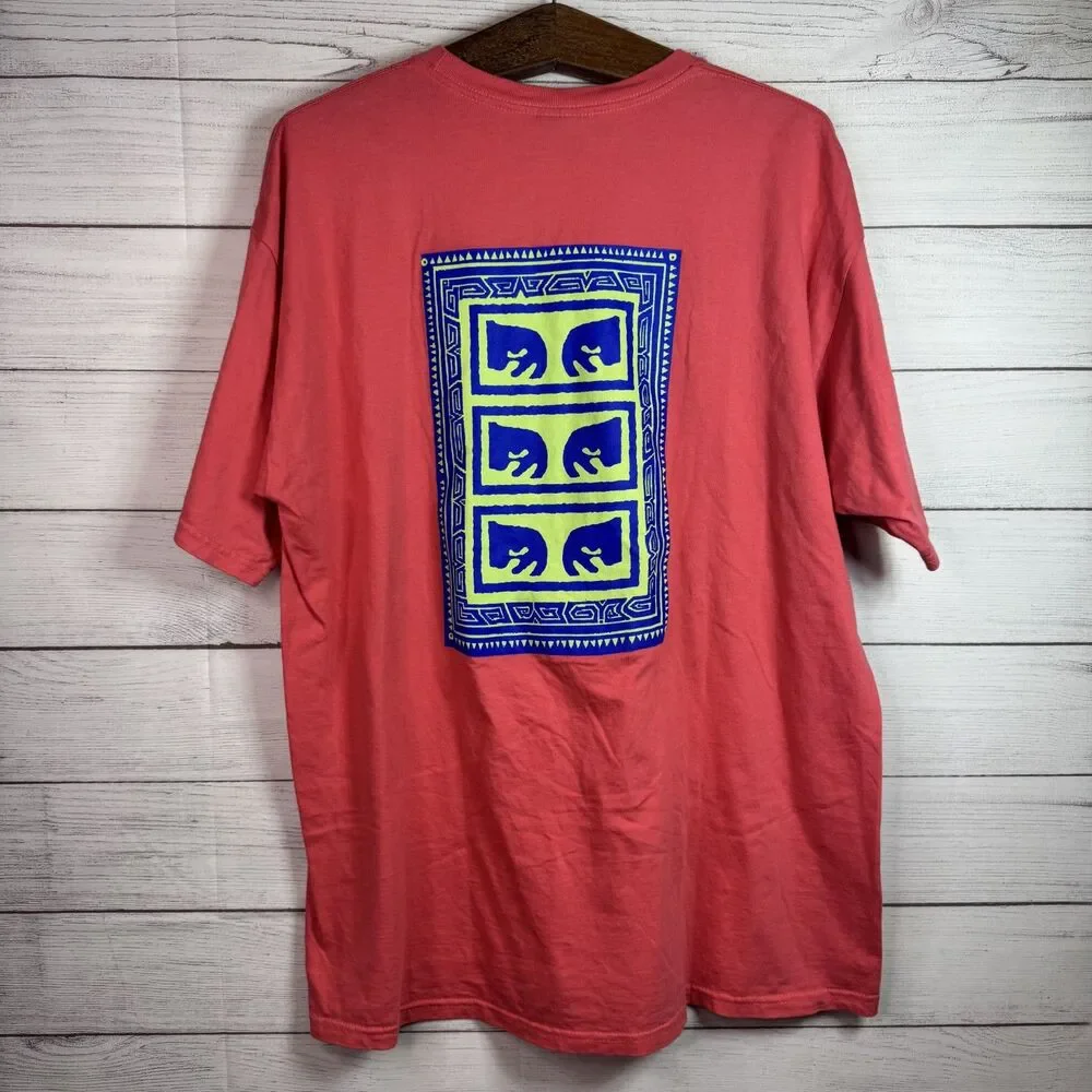 Y2K Obey Box Logo Short Sleeve Graphic Shirt Sz XL Skate Grunge Vintage Mexico